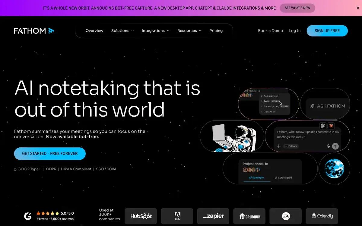 Fathom official website screenshot