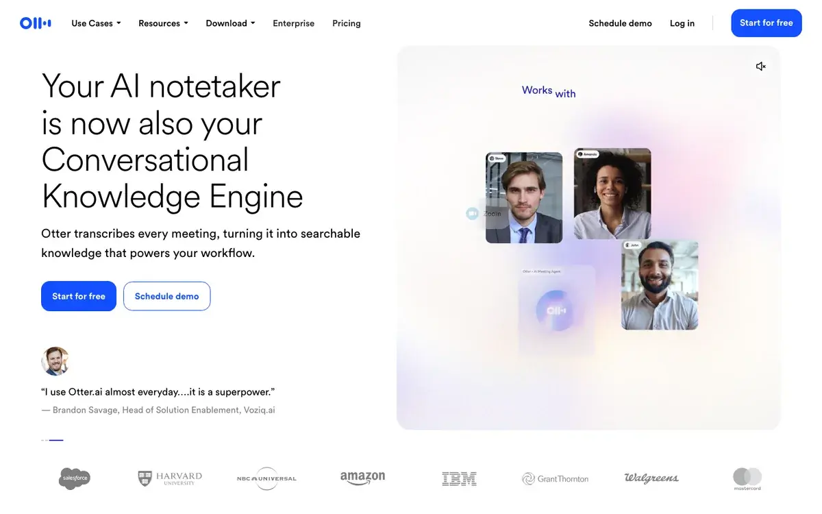 Otter.ai official website screenshot